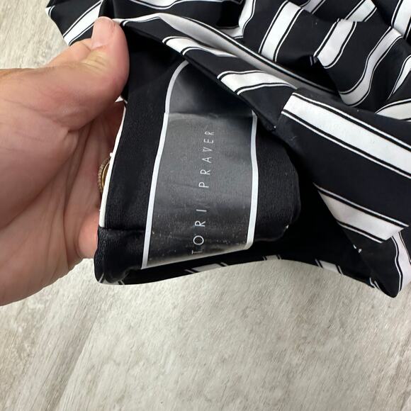 Tori Praver Genevie Stripe One-Piece Swimsuit Size Small - Picture 4 of 5